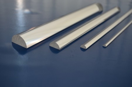 Halbrundstab 10x 5 mm, Polycarbonat, transparent, L = 2000 mm