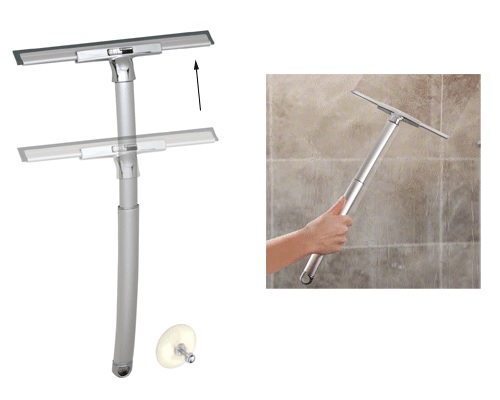 Duschabzieher ausziehbar ES mit Saugnapfhalterung, Brete 250 mm, ausziehbar 300- 457 mm